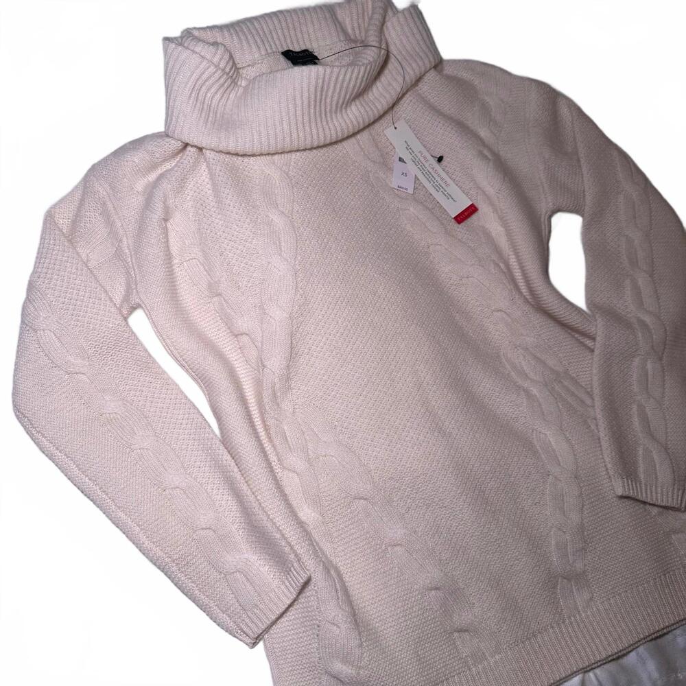 NWT Talbots Pure Cashmere Cream Turtleneck